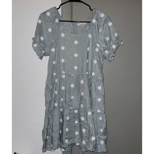 Blu Pepper Pom Pom Polka Dot Mini Dress